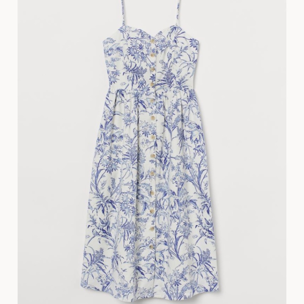 H&M blue toile midi dress-never worn-